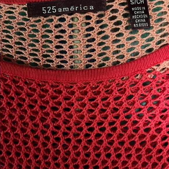 Mesh Striped Cover Up Sweater Long Sleeve Size Small - Picture 4 of 4